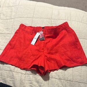 J. Crew Red Linen Shorts XS NWT